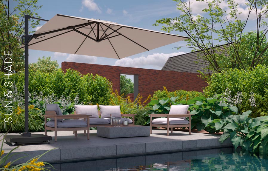 Senčnik Challenger T2 300x300cm Champagne