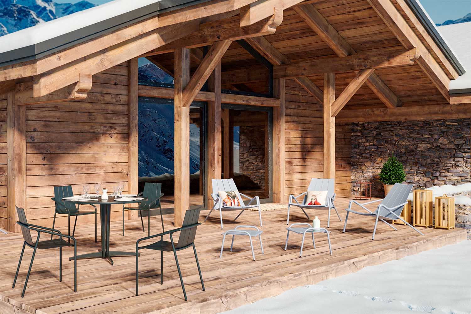 Lounge stol Fleole Pigeon Blue