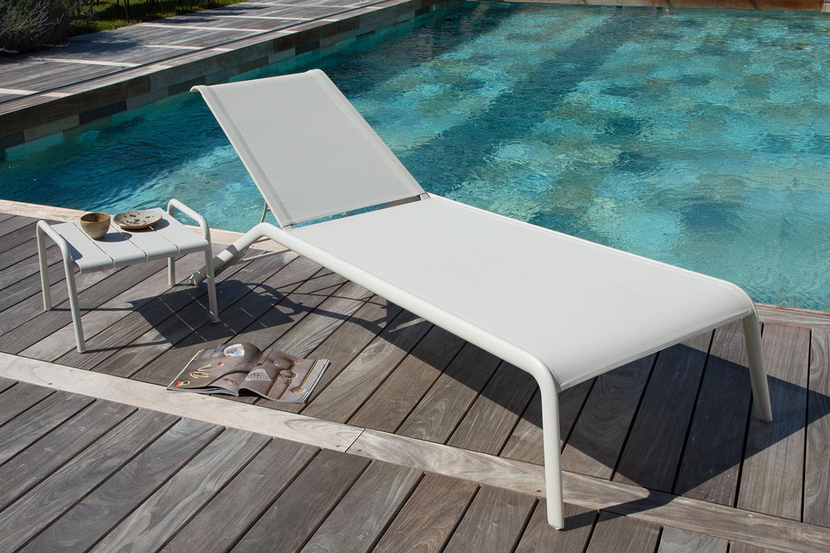 Ležalnik Fleole Pearl Grey