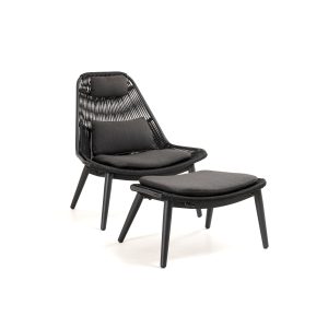 Lounge stol in footrest