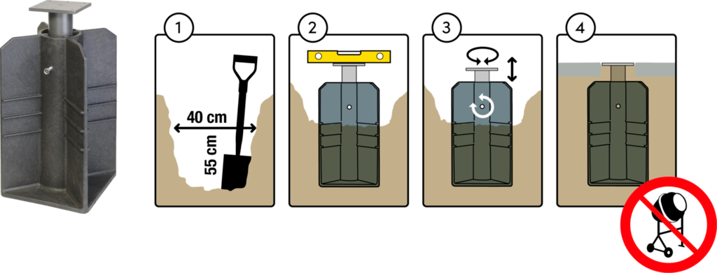 Podstavek za vkop - In ground base