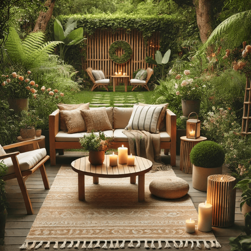 zunanji vrt z detajli