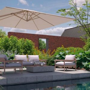 Senčnik s stranskim drogom, naklonom in rotacijo