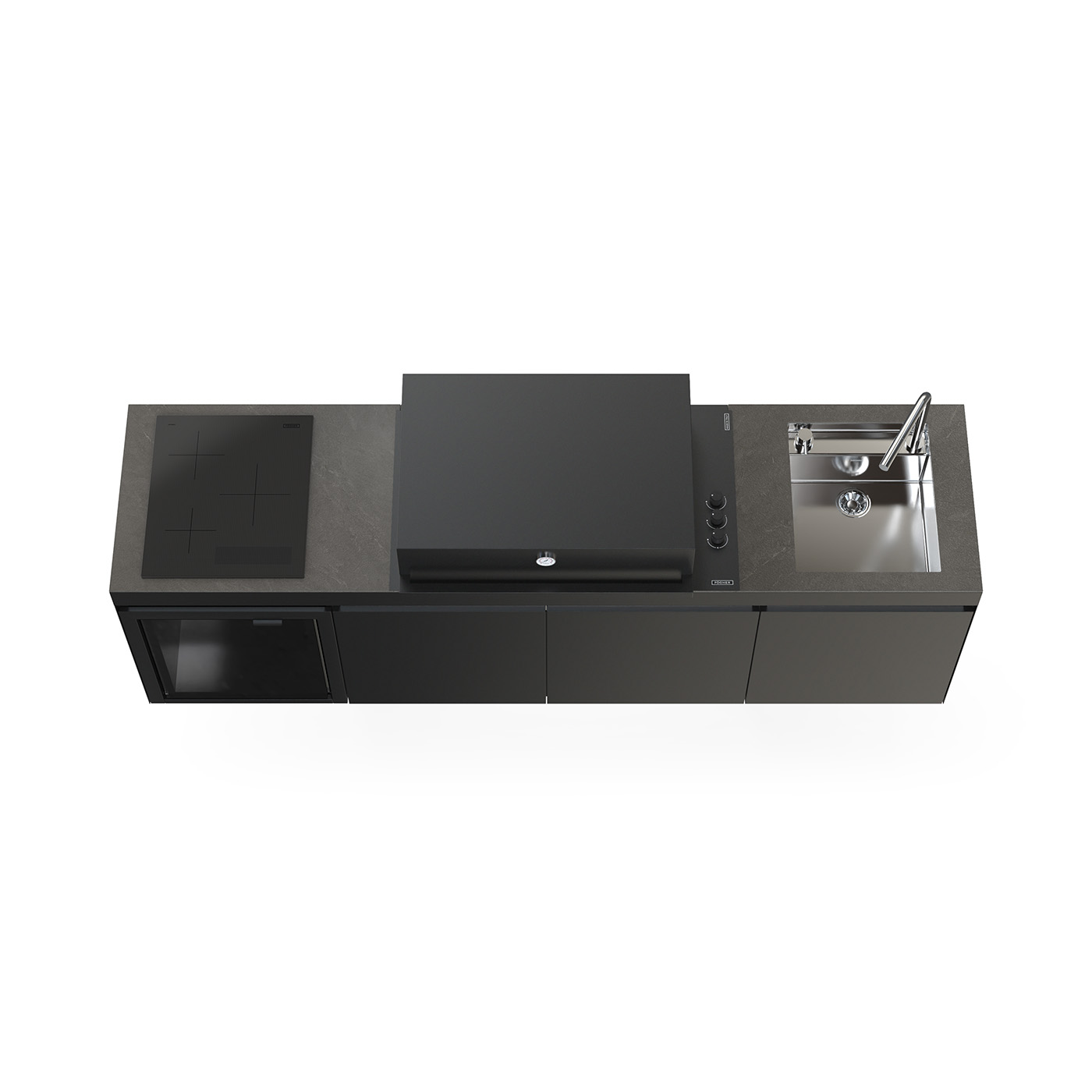 Letna kuhinja Agher Obsidian