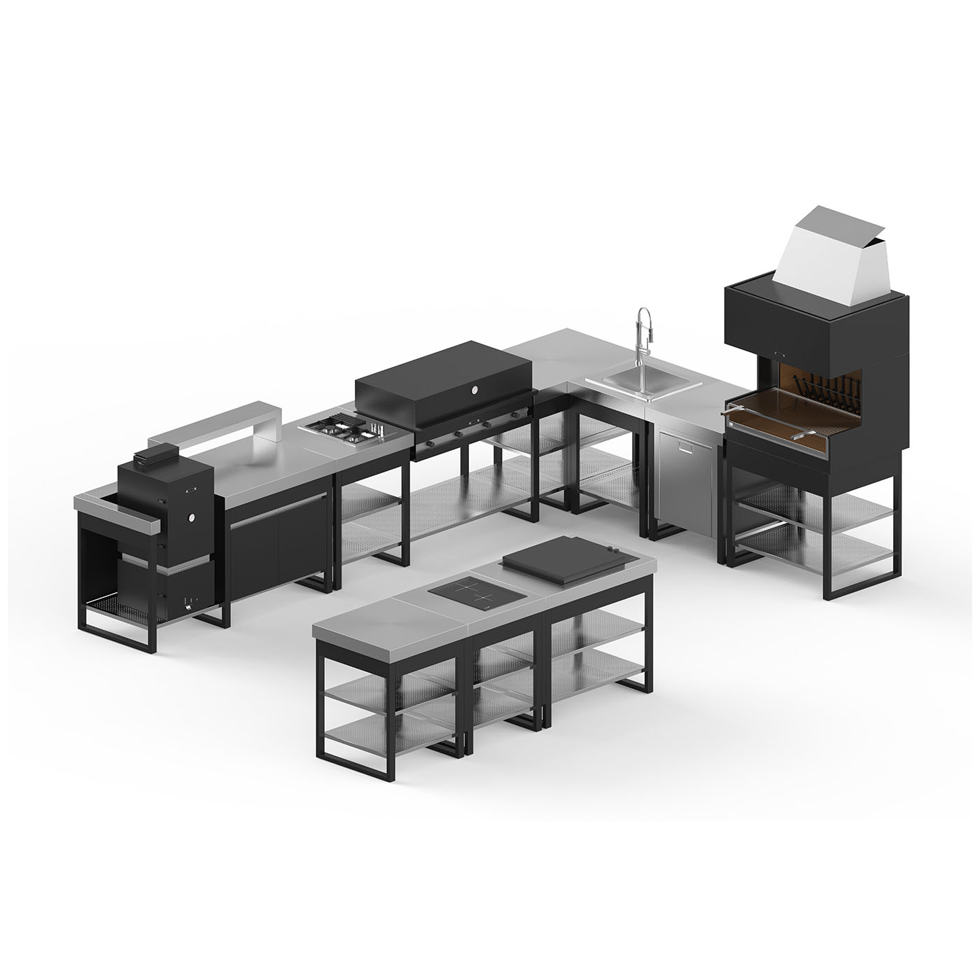 Letna kuhinja Lares Obsidian Inox PRO