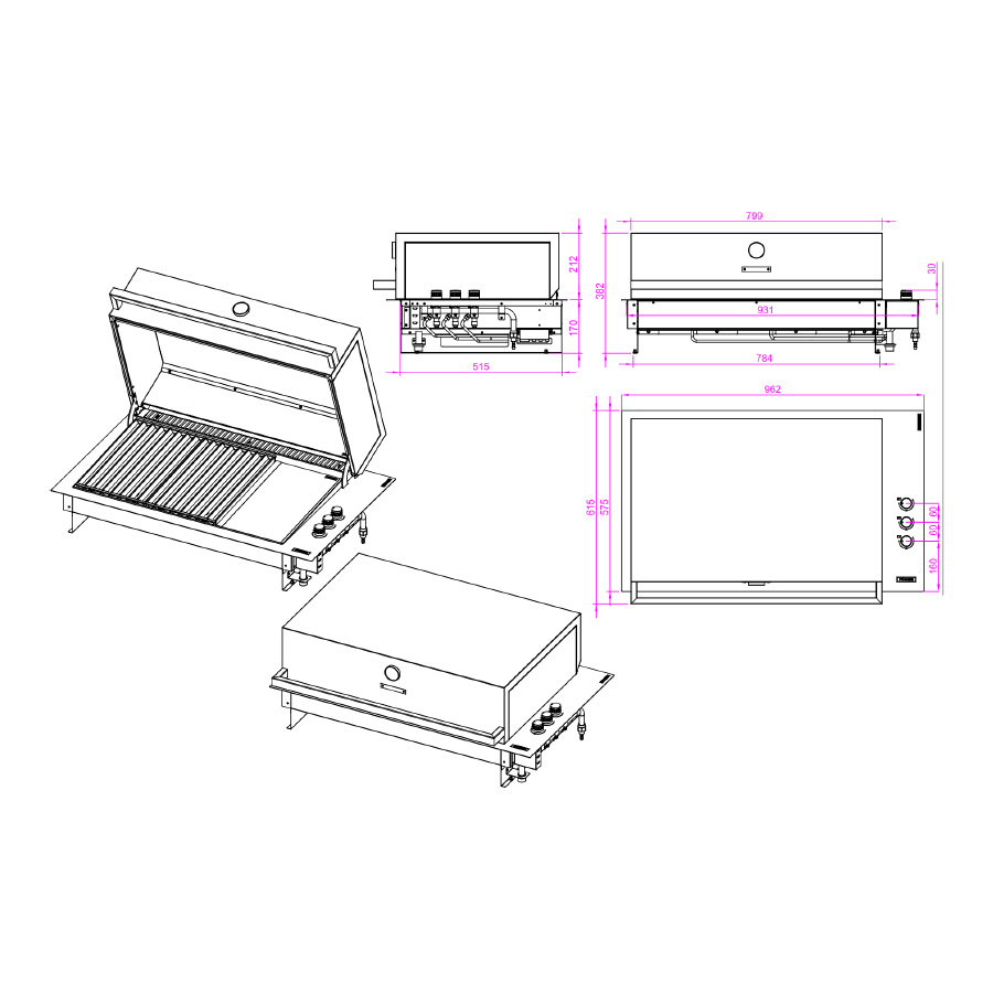 Vgradni žar FGB 750 FO