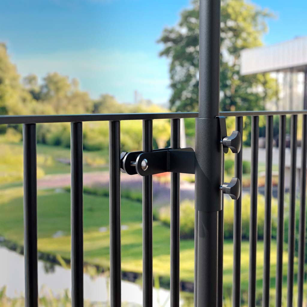 Balkonski nosilec senčnika za vertikalno ograjo