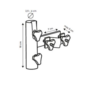 skica nosileca senčnika za ograjo