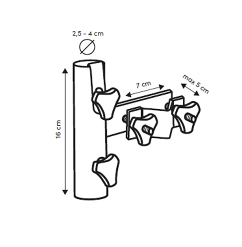 Balkonski nosilec senčnika za vertikalno okroglo ograjo