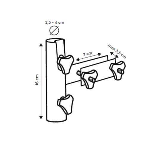 Balkonski nosilec senčnika za vertikalno ravno ograjo