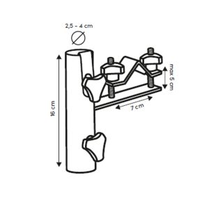skica ograjnega nosilca za senčnik