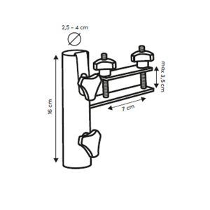skica ograjnega nosilca za senčnik