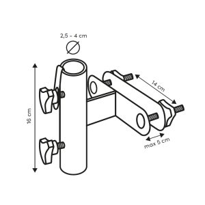 skica ograjnega nosilca za senčnik