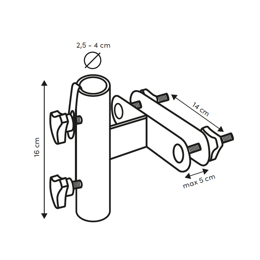 Balkonski nosilec senčnika za vertikalno ograjo